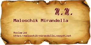 Maloschik Mirandella névjegykártya